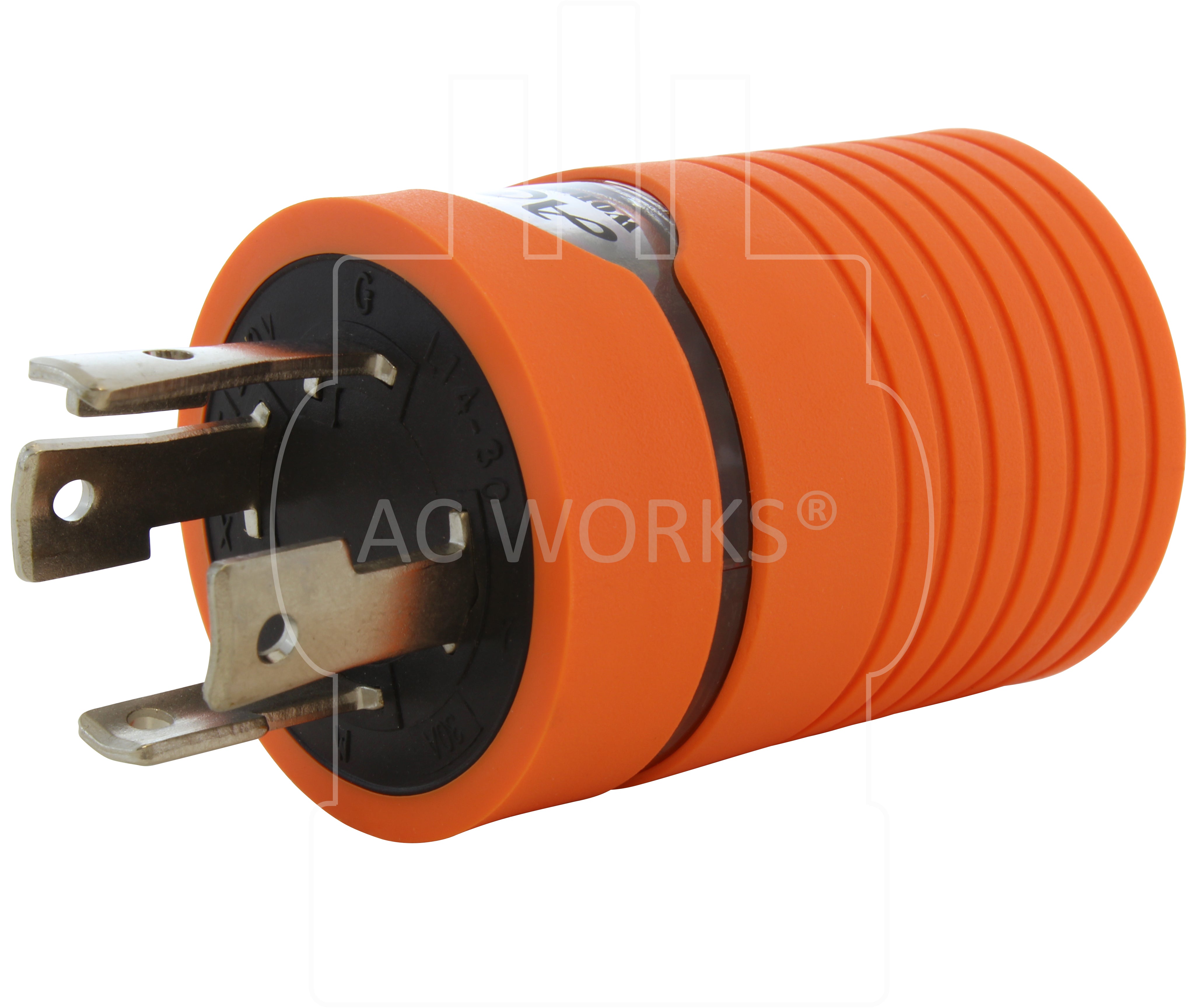 AC WORKS® [ADL1430L530] Adapter L14-30P 30A 125/250V 4-Prong Plug to L5-30R 3-Prong 30A 125V Adapter