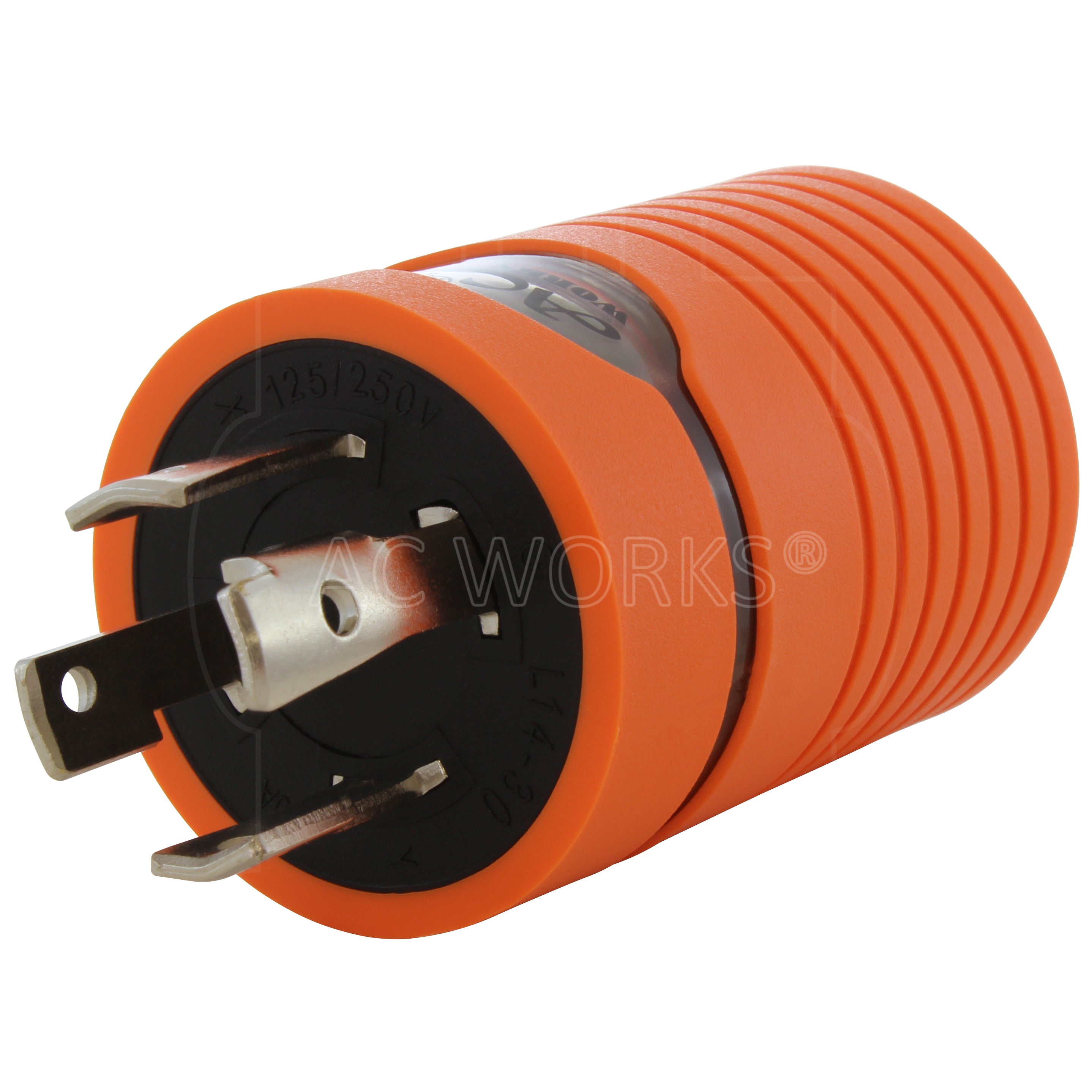 AC WORKS® [ADL1430L630] 30A 125/250V NEMA L14-30P Locking Plug to L6-30R 30A 250V Locking Connector