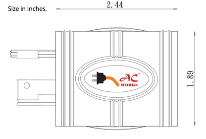 AC WORKS® AC Connectors NEMA L5-20P to NEMA L5-30R Marine Shore Generator Adapter ADL520L530