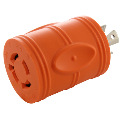 Compact Orange Locking Barrel Generator Adapter by AC WORKS® AC Connectors