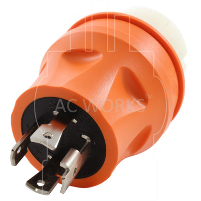 AC WORKS® [ADTEL1430] Transfer Switch/Temp Power L14-30P 30A 4-Prong Plug to CS6364 50A Connector