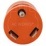 AC WORKS® [ADTTL1420] Adapter RV 30A TT-30P Plug to 20A 125/250V L14-20R Female (Two Hots bridged)