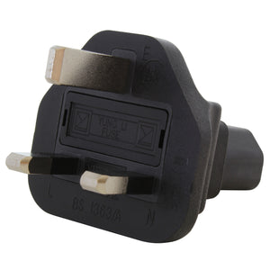 AC WORKS® [ADUKC13] Type G UK BS1363 Plug to IEC C13 Connector