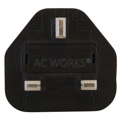 AC WORKS® [ADUKC13] Type G UK BS1363 Plug to IEC C13 Connector