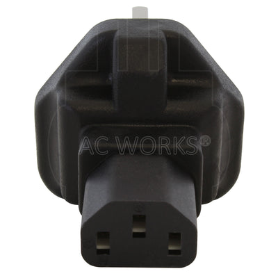 AC WORKS® [ADUKC13] Type G UK BS1363 Plug to IEC C13 Connector