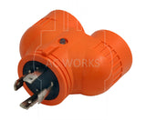 ADVL1430520, AC WORKS® AC Connectors, NEMA L14-30P, L14-30P, L1430P, L1430, 4 prong locking plug, 30 amp locking adapter