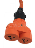 AC WORKS® V-DUO [ADVL520520] Adapter L5-20P 20A 125V 3-Prong Plug to Two 5-20R 20A Household Connectors