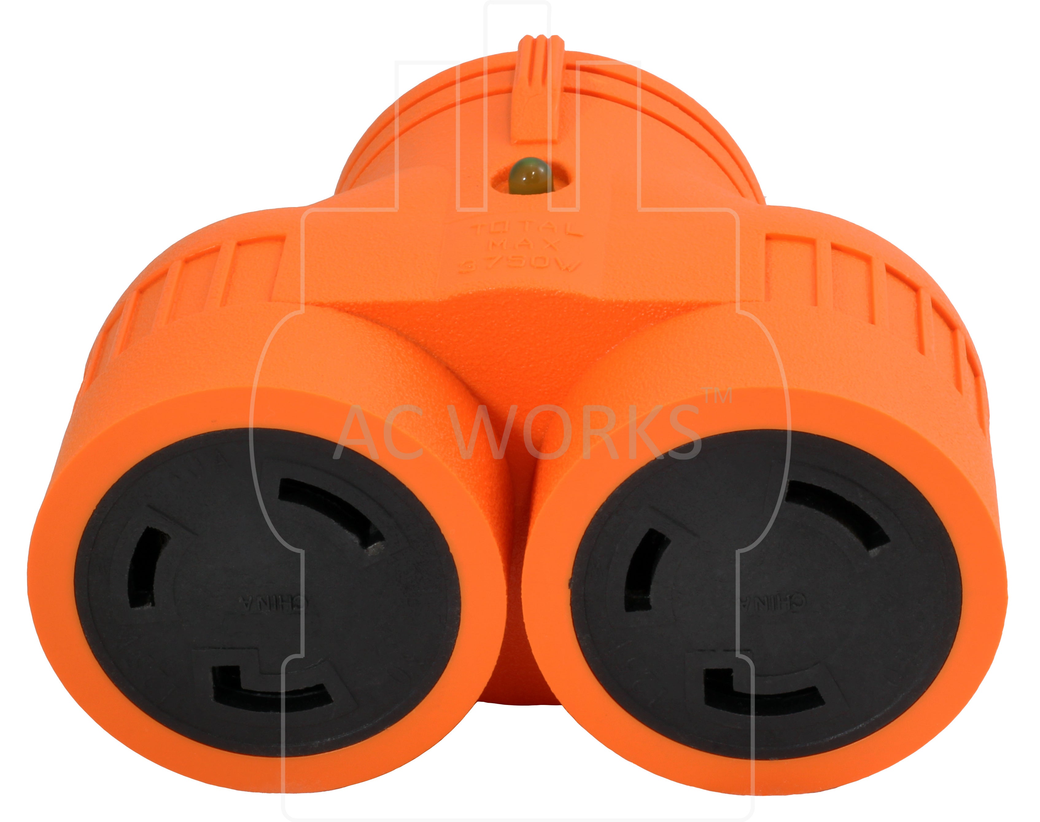 AC WORKS® NEMA L5-30P to two L5-30R 30 Amp Locking Connectors  