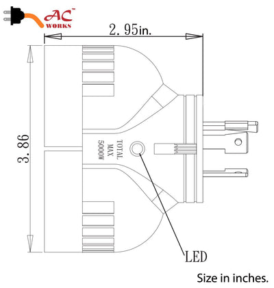 V-Duo 1 to 2 Outlet Multi-Outlet Plug Adapter by AC WORKS®