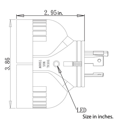 V-DUO Multi-Outlet Orange Adapter by AC WORKS® SKU ADVL630L630