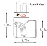 AC WORKS® compact and durable elbow adapter specification diagram