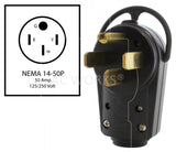 AC WORKS® [AS1450P] RV/Range/Generator 50 Amp NEMA 14-50P DIY Assembly Plug