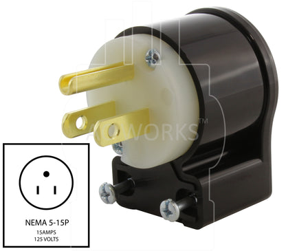 NEMA 5-15P assembly, 515 plug assembly, 15 amp household plug assembly, DIY household plug assembly,