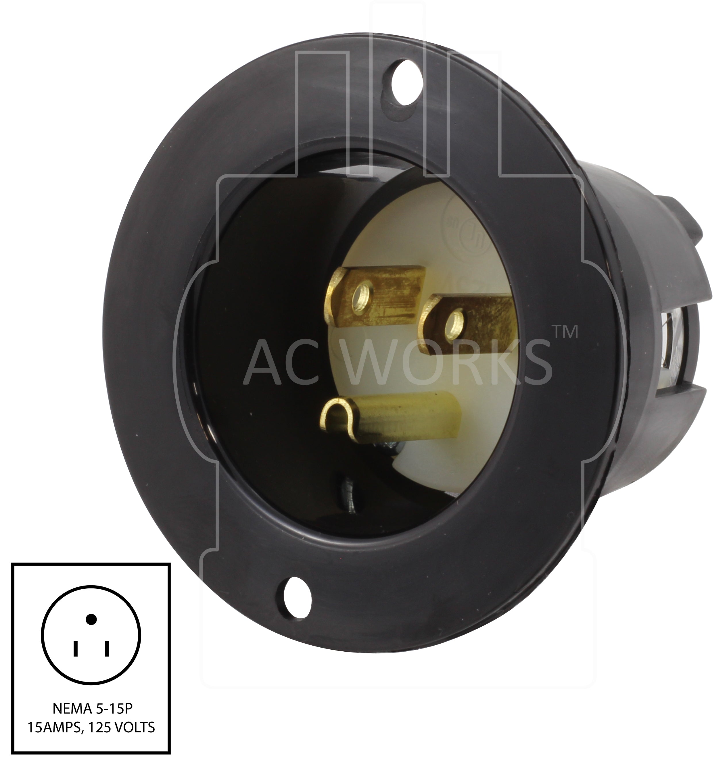 ASIN515P, AC Works, AC Connectors, NEMA 5-15P, 5-15P, 515P