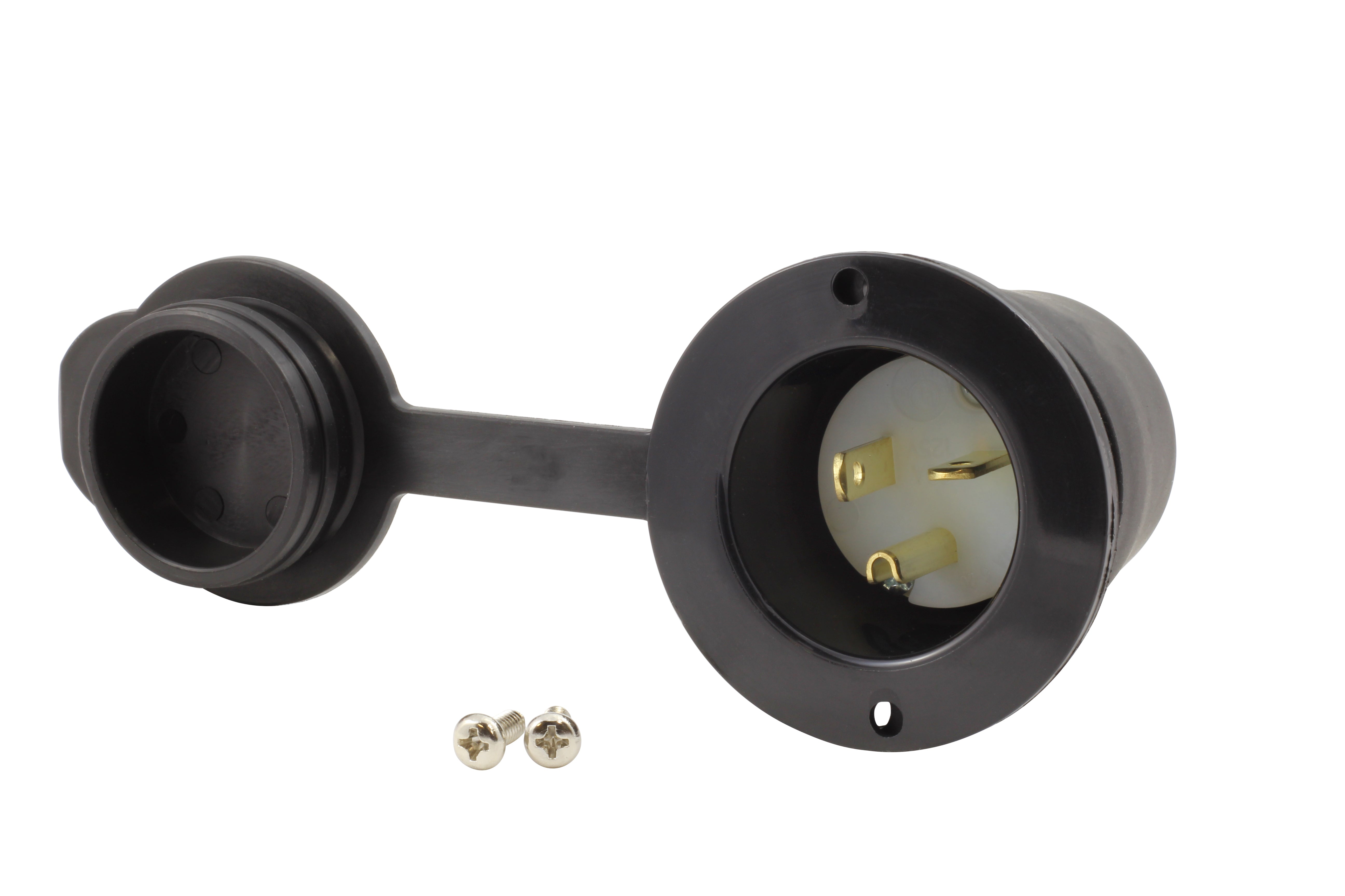 NEMA 5-20P Flanged Power Inlet Wiring Device w/ Weather Cover – AC ...