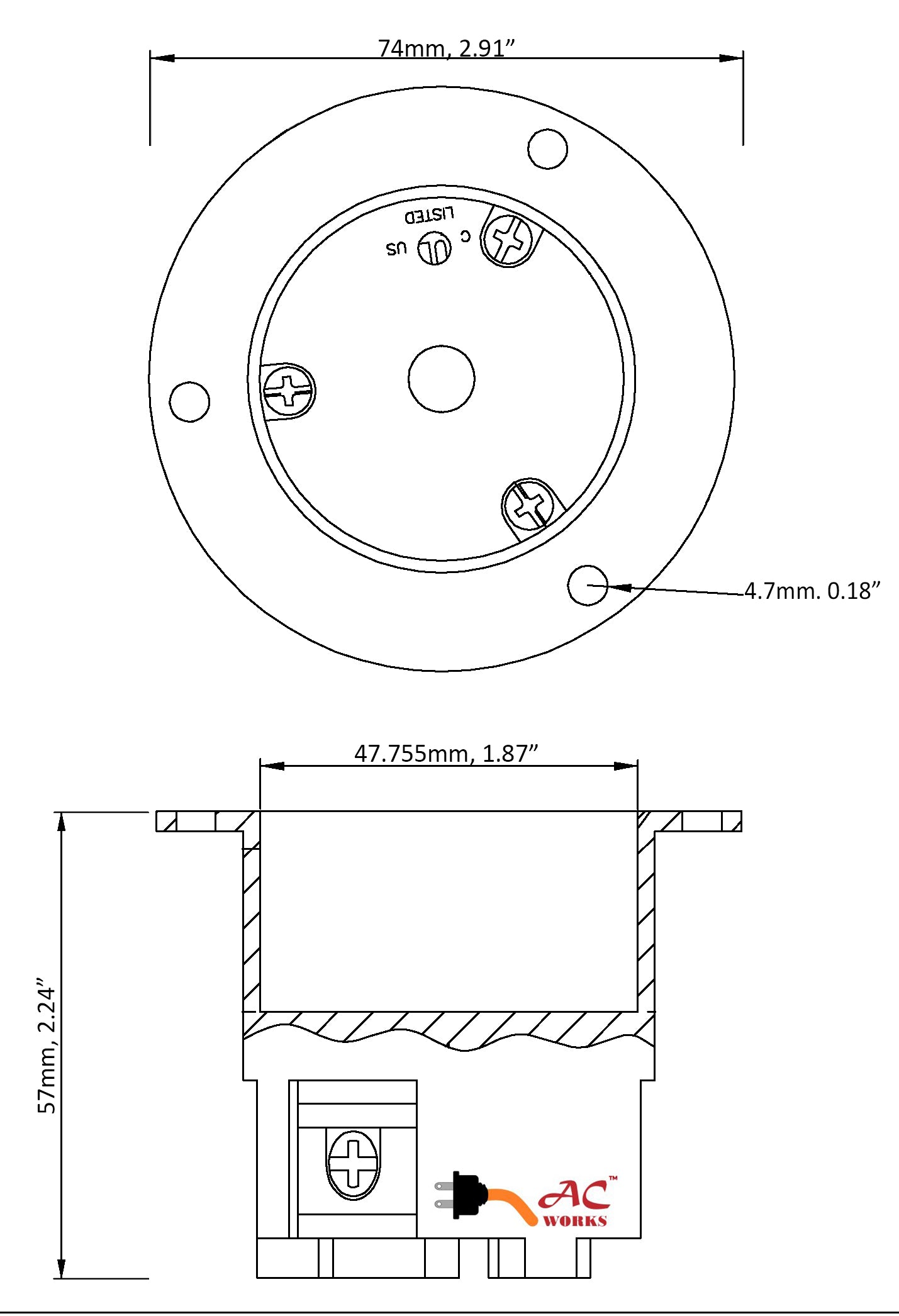 locking industrial inlet with covers