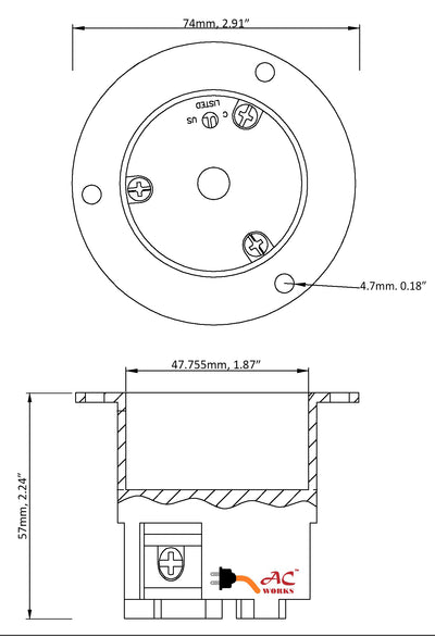 compact locking inlet with weather proof cover