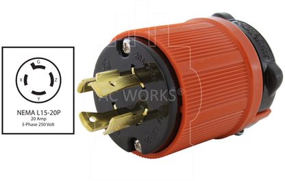 NEMA L15-20P 20A 250V locking male plug