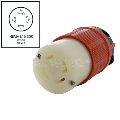 NEMA L16-30R 30A 3-phase 480V connector