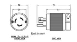 AC WORKS® [ASL515P] NEMA L5-15P 15A 125V 3-Prong Locking Male Plug with UL, C-UL Approval