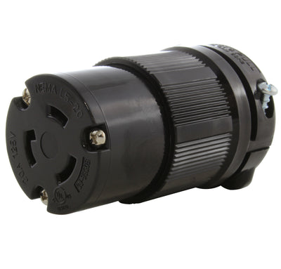 AC WORKS® [ASL520R] NEMA L5-20R 20A 125V 3-Prong Locking Female Connector with UL, C-UL Approval