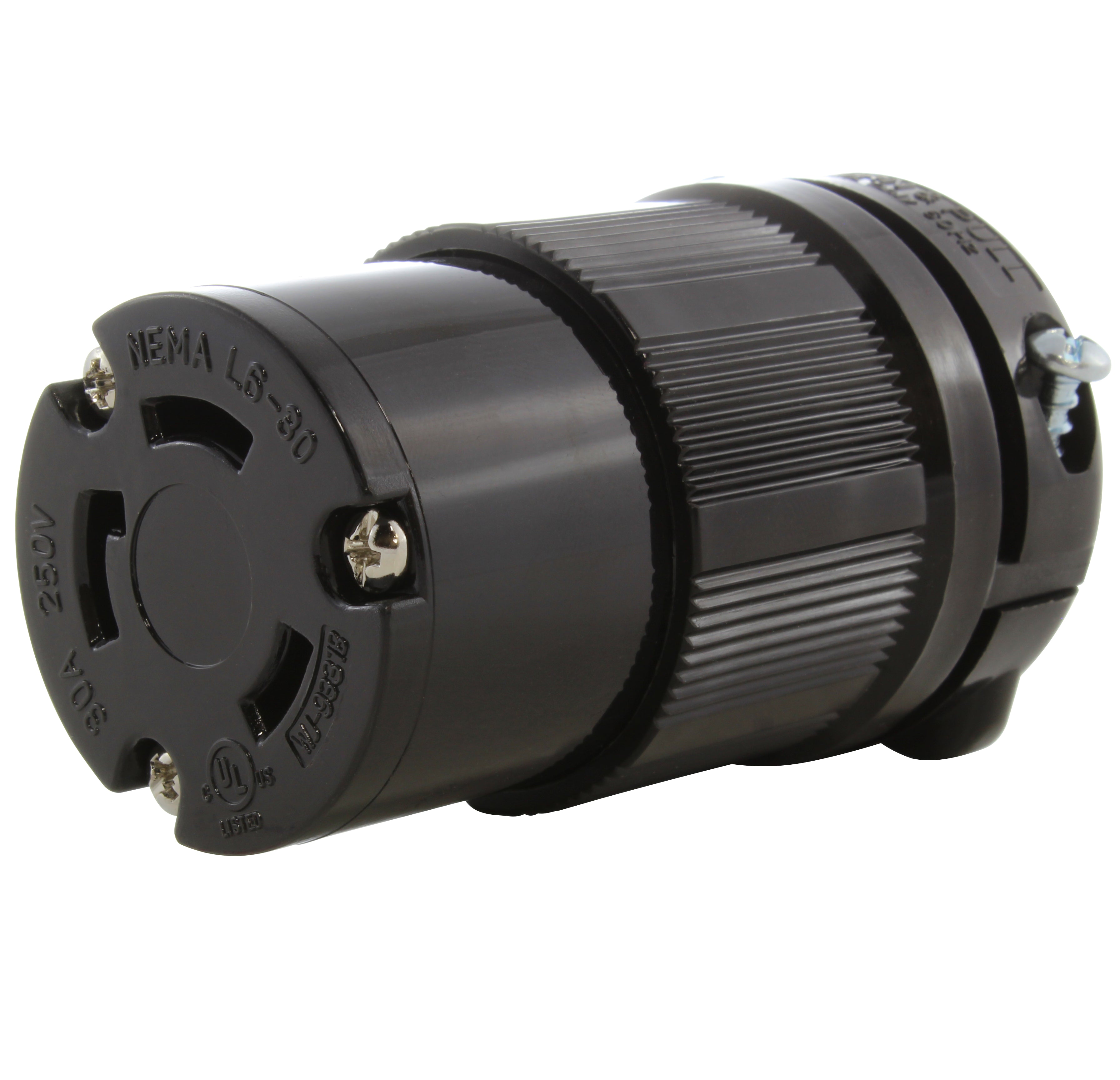 AC WORKS NEMA L6-30P 30A 250V 3-Prong Locking Flanged Male Inlet