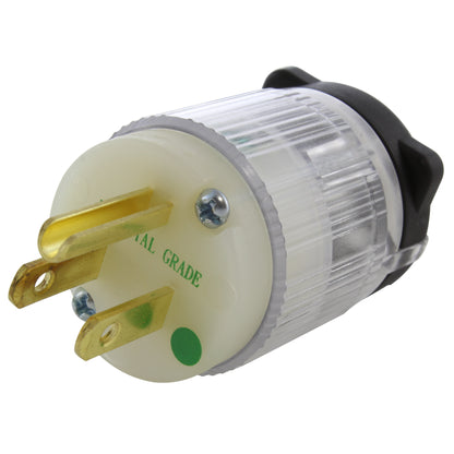 clear hospital grade household plug assembly