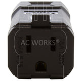 AC WORKS® [ASQ515R] NEMA 5-15R 15A 125V Clamp Style Square Household Female Connector with UL, C-UL Approval