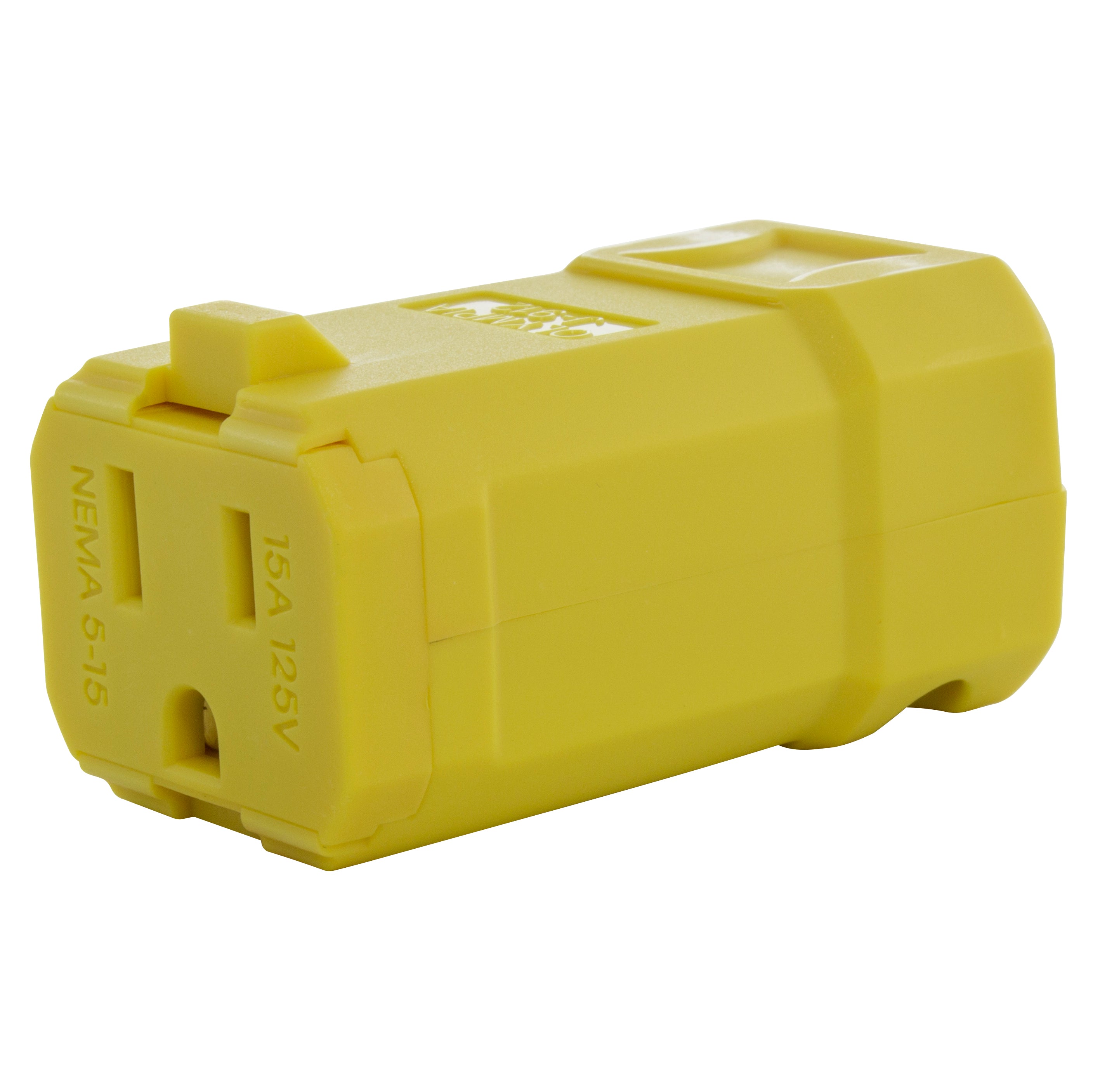 AC WORKS® [ASQ515R] NEMA 5-15R 15A 125V Clamp Style Square Household Female Connector with UL, C-UL Approval