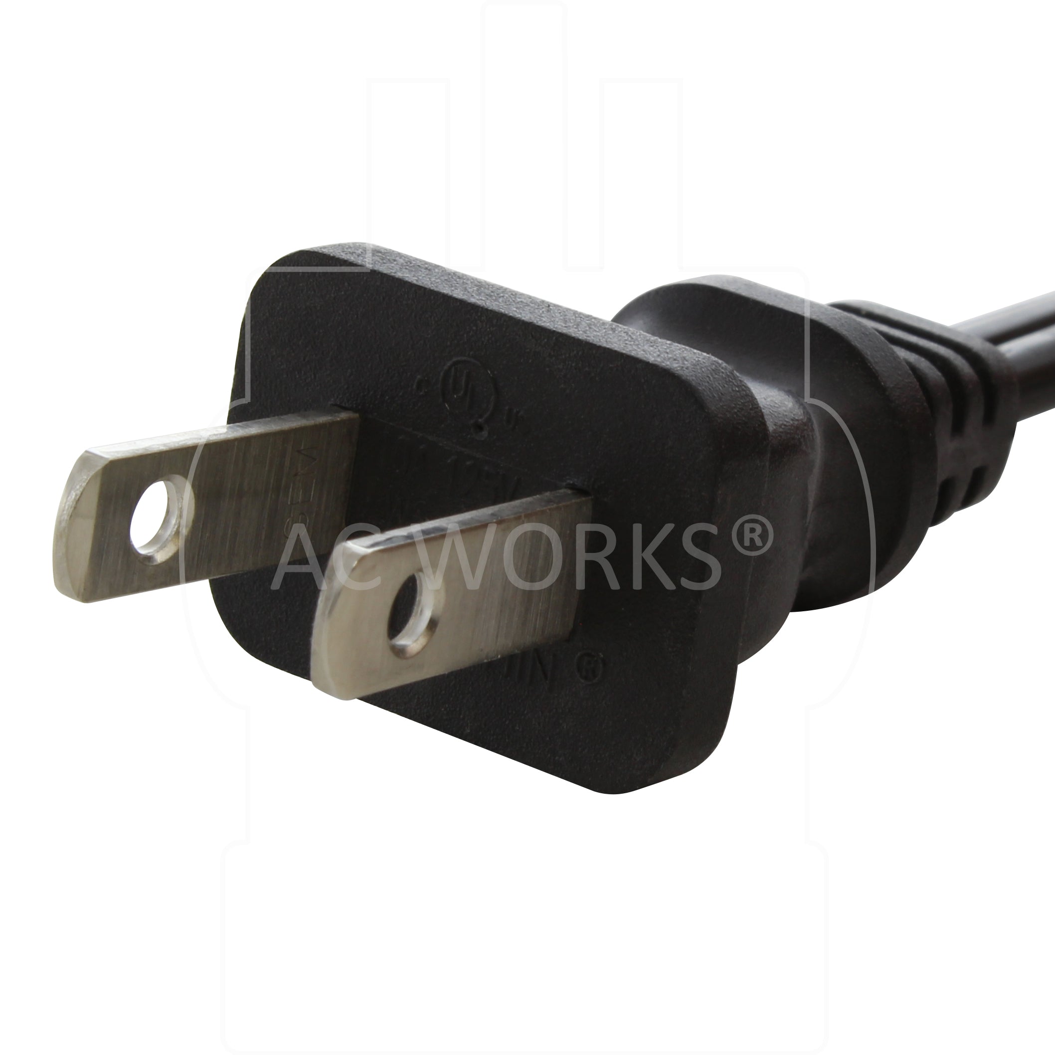 AC WORKS® [CPA62-079] 79in(6.5FT) 10A NEMA 1-15P to IEC C7 Power
