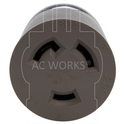 NEMA L6-30R 30A 250V 3-prong locking connector