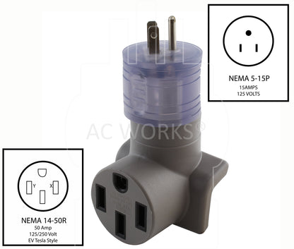 NEMA 5-15P to NEMA 14-50R household to Tesla charger adapter