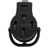 AC WORKS® [EVTT30MS-018] 1.5FT EV Adapter 30A 125V TT-30 RV Plug to 50A EV Cord for Tesla