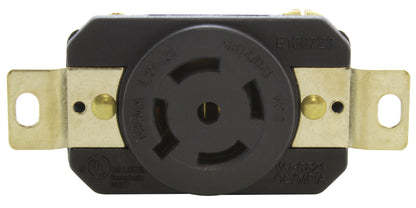 flush mount 120/208V outlet, easy to install industrial outlet, 4-prong 5-wire grounding outlet, UL and C-UL certified