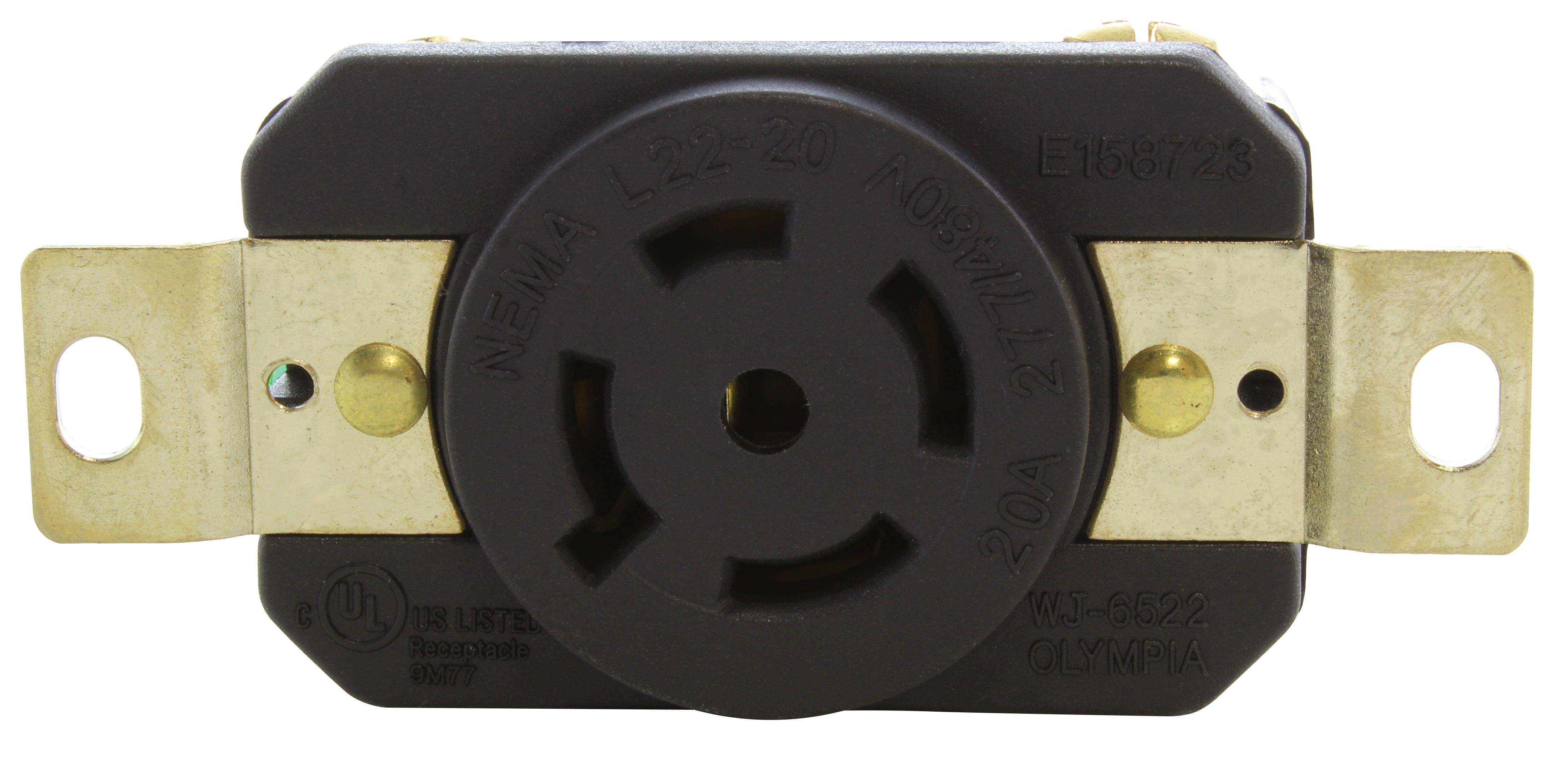 flush mount 277/480V 20A locking outlet, UL certified, C-UL certified, flush mount DIY outlet