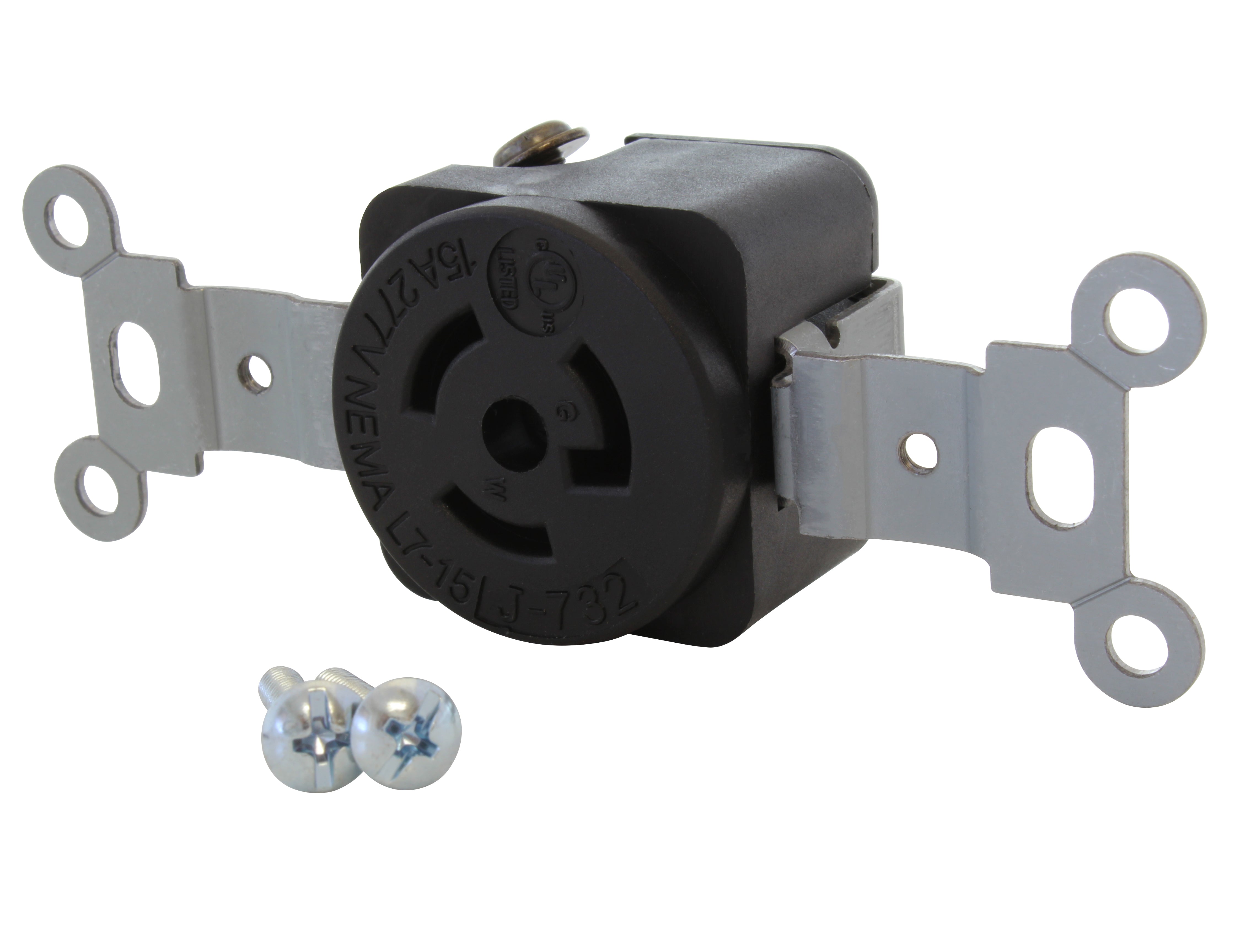 NEMA L7-15R flanged mount locking outlet