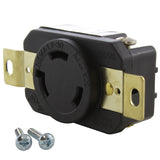 AC WORKS brand DIY receptacle replacement, locking industrial outlet replacement