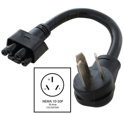 NEMA 10-50P 3-prong old range/welder/dryer plug for Tesla charging