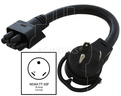 NEMA TT-30P 30A 125V plug for Gen 2 mobile connector