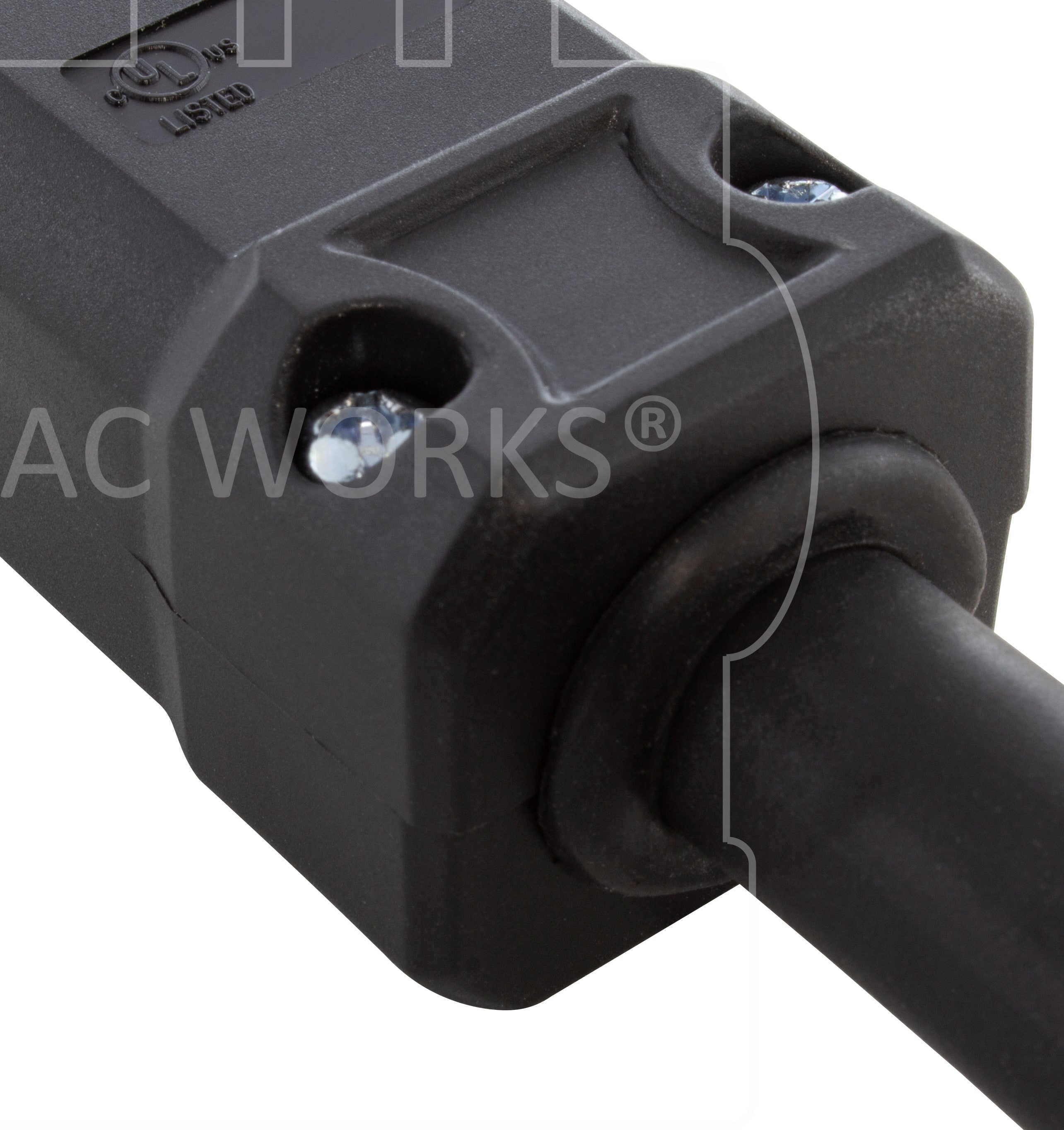 AC WORKS® [S515L1420-012] 1FT 15A Household Plug NEMA 5-15P to 4-Prong 20A L14-20R ( 2 Hots Bridged) Adapter Cord