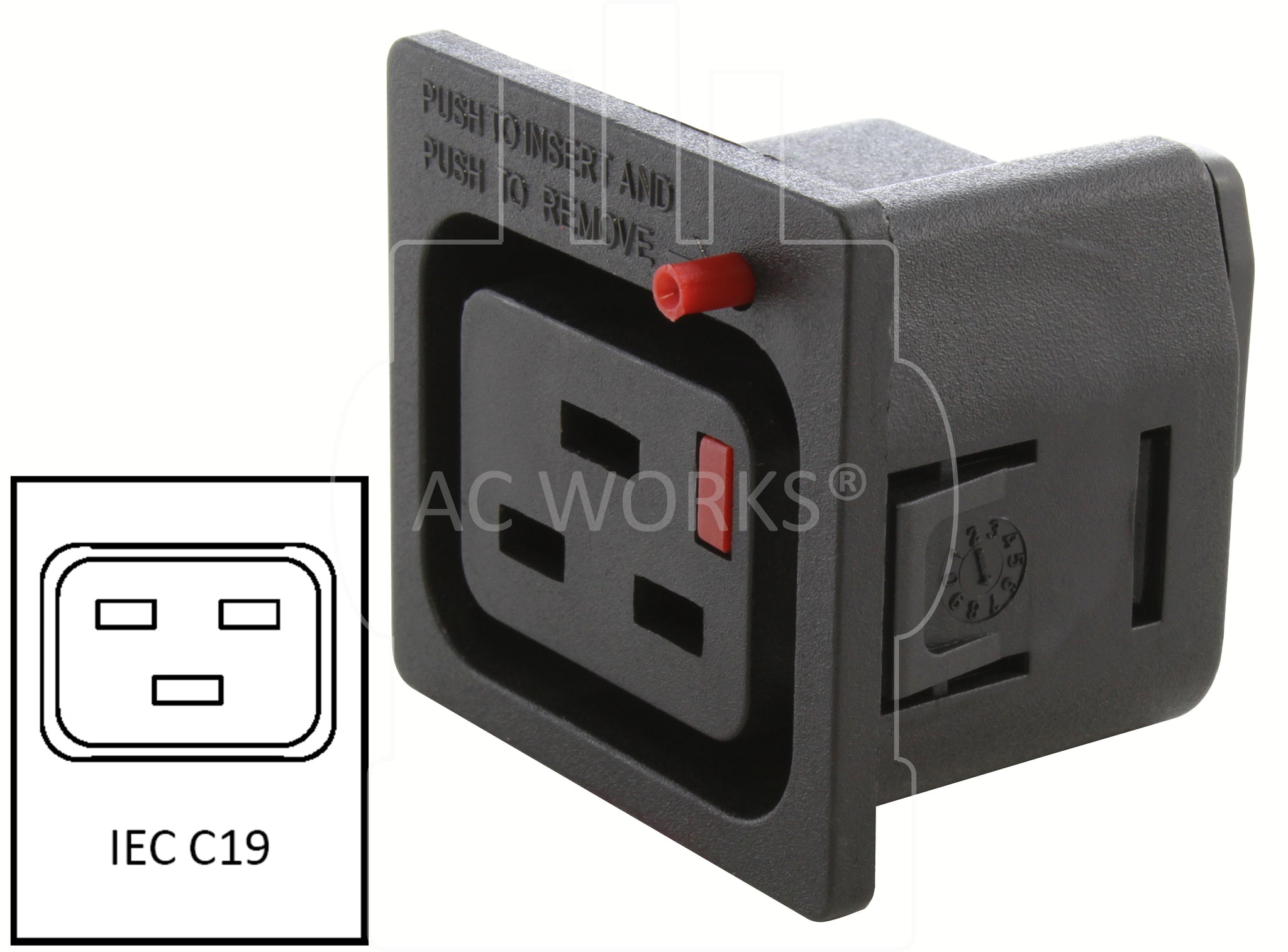 IEC 60320 Locking C19 Panel Mount Power Outlet – AC Connectors