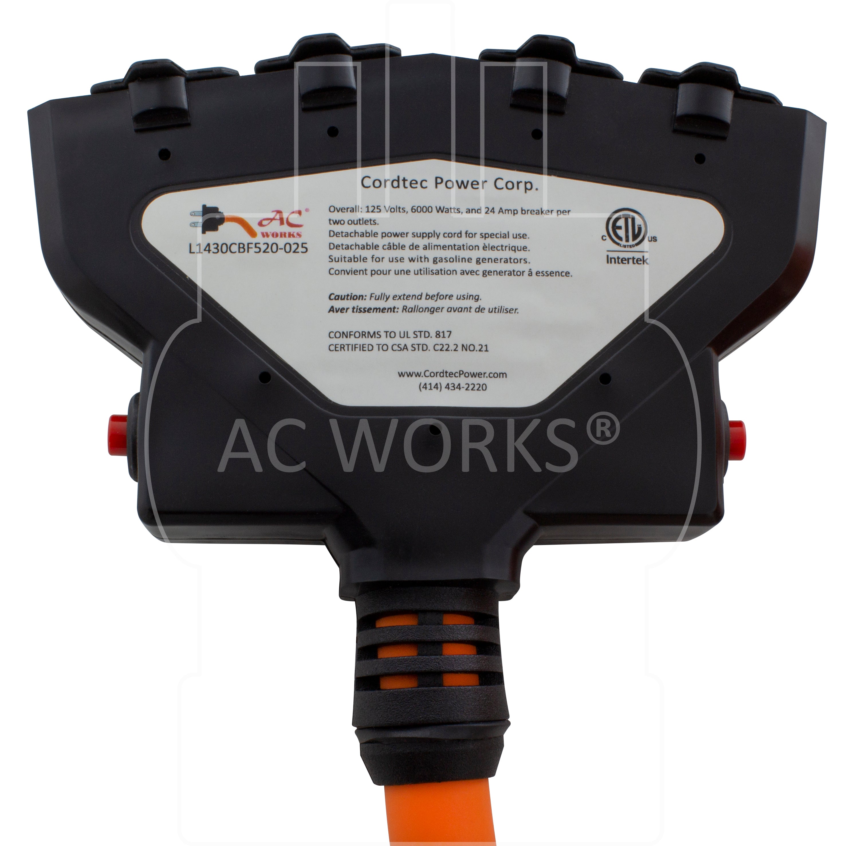 AC WORKS® [RDKIT03] Flood Restoration Equipment Power Distribution (PDU) Kit With Circuit Breakers