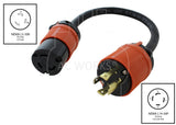 NEMA L14-30P to NEMA L5-30R adapter cord