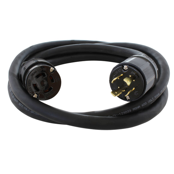 NEMA L15-30 extension cord in black