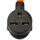 AC WORKS® [L2130630-018] 1.5FT L21-30P 30A 5-Prong Locking Plug to NEMA 6-30 3-Prong Connector