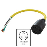 NEMA L5-20R to 3-wire leads