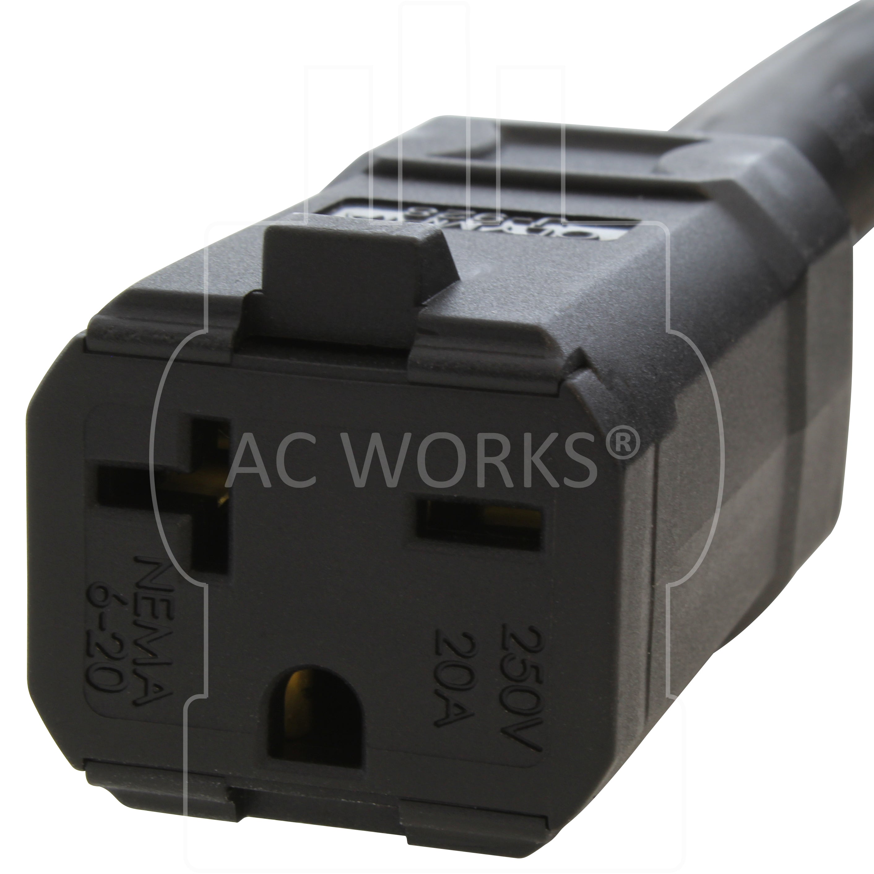 NEMA 6-20R 20A 250V straight t-blade connector