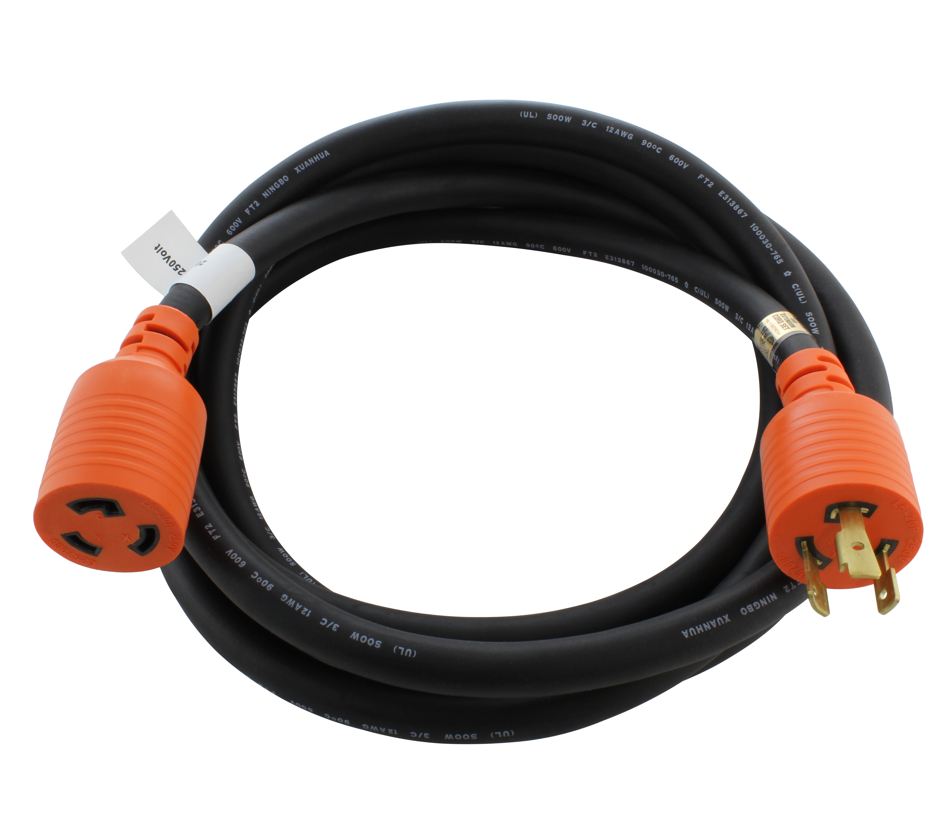 AC WORKS® brand L6-20 20 Amp 250 Volt All Weather Rubber Extension