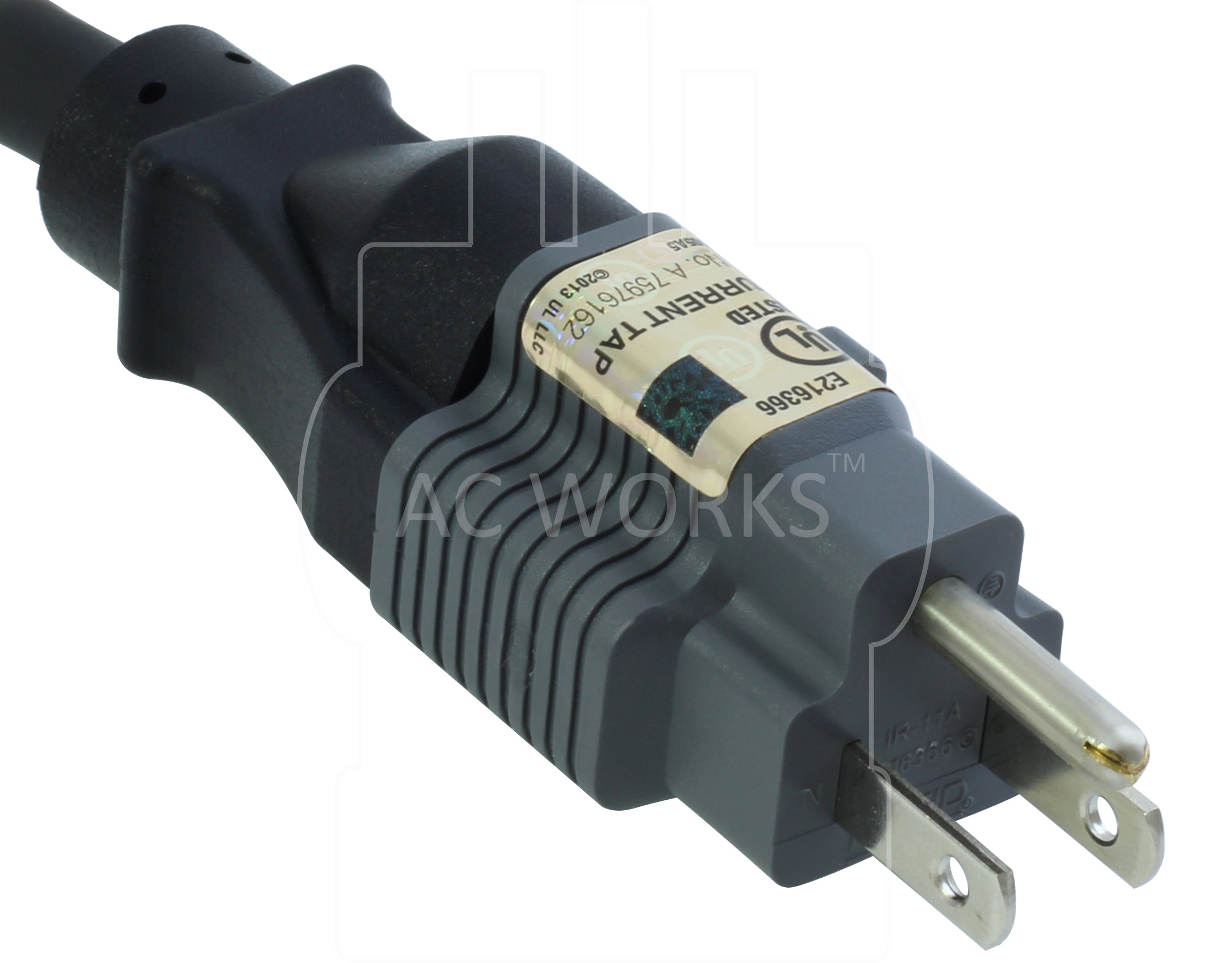 AC WORKS® [M515520-GY] 15 Amp to 20 Amp T-Blade Adapter UL,C-UL Approval