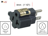 AC WORKS® [M515520-GY] 15 Amp to 20 Amp T-Blade Adapter UL,C-UL Approval